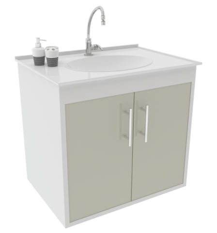 Gabinete WC c/ Lavat. ArteFibra - Cinza Itlia (Mod. 302)